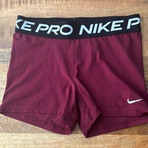 Nike Pro shorts, wine color. Hardly worn, size Medium
